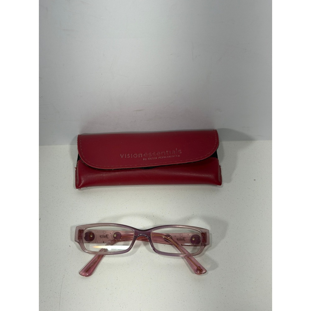 Juicy Couture Little Drama Pink Purple Gradient Eyeglass Frames Peace Heart Y2K